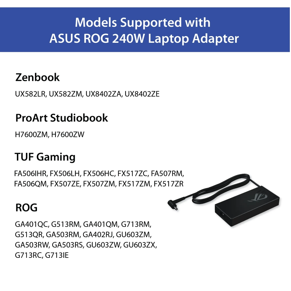 Asus Laptop Adapter Original ROG 240w | 20v/12a | 6.0 x 3.7MM view 2